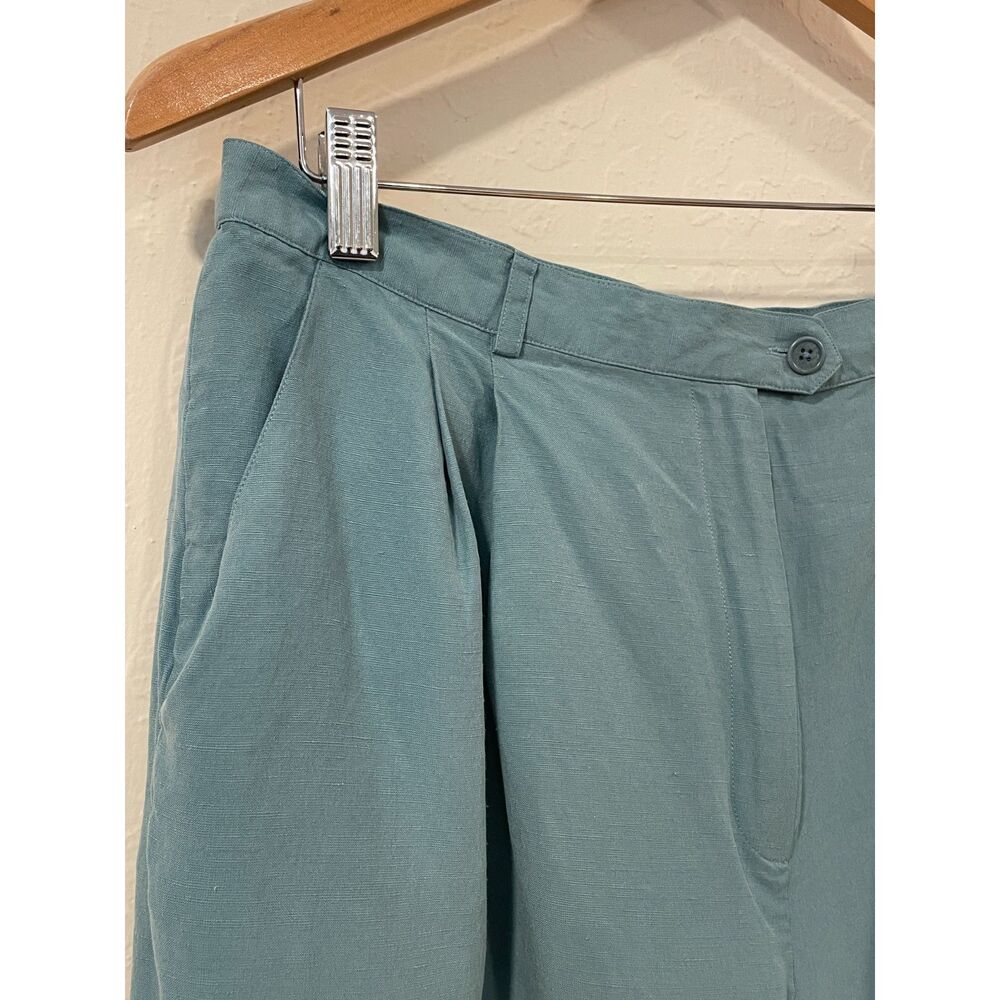 ~ Linen Silk Trouser Preppy Lauren Ralph Lauren 16 Pant LRL Aqua Green Coastal